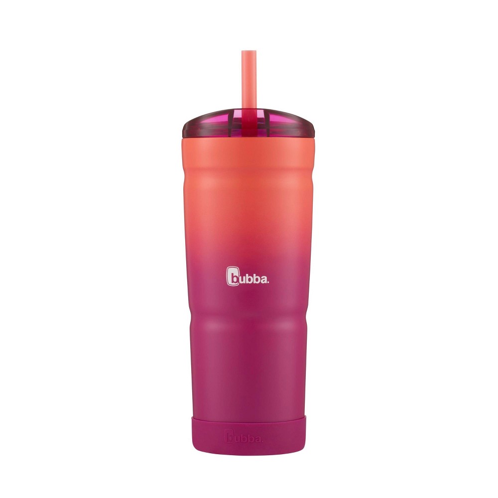 bubba Envy S Stainless Steel 24oz Tumbler with Straw and Rubberized Bumper Pink Sorbet Ombre