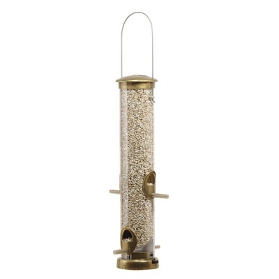 Aspects Quick-Clean Brass Tube Wild Bird Feeder with 4 Feeding Ports, 1.25qt Seed Capacity