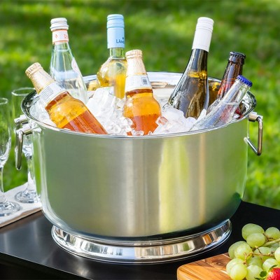 Sol Living 4.3 Gallon Stainless Steel Beverage Tub with Handles