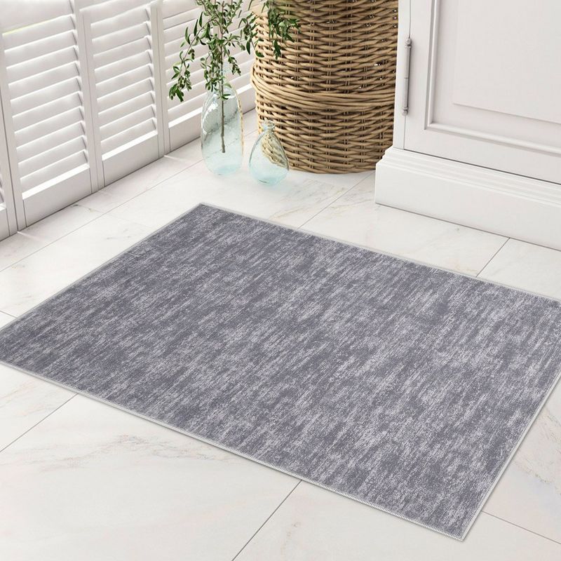 Modern Solid Area Rug Washable Rug Stain Resistant Non-Slip Rug for Living Room Bedroom, 2'x3' Gray, 2 of 8