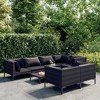 vidaXL Patio Lounge Set Outdoor Sectional Sofa Set Table Poly Rattan Dark Grey - 2 of 4