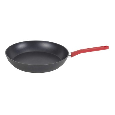 Choice 14 Aluminum Non-Stick Fry Pan with Red Silicone Handle