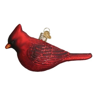 Handcrafted Red Glass Cardinal Christmas Ornament Set