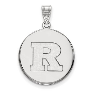 Black Bow Jewelry 10k White Gold Rutgers Scarlet Knights NCAA Large Pendant - 1 of 3