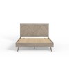 Wooden Platform Bed Frame with Chevron Headboard - eLuxury - 2 of 4