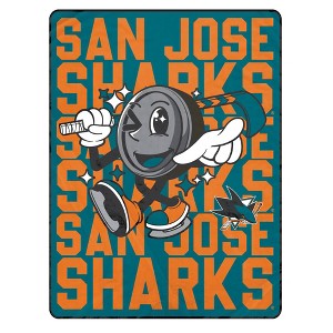 NHL San Jose Sharks 60"x80" Cartoon Puck Ultra Soft Blanket - 1 of 2