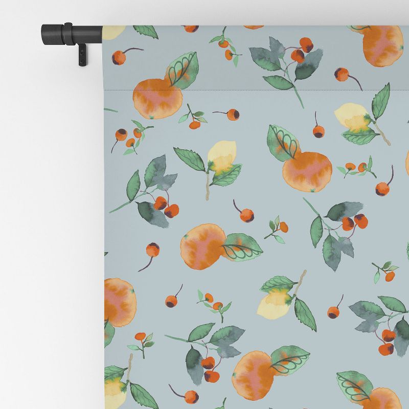 Ninola Design Citrus fruits Summer Blue 84" x 50" Single Panel Room Darkening Window Curtain - Deny Designs, 4 of 5