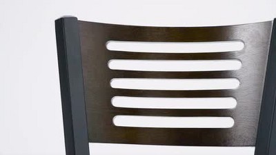 Hercules High Slat-Back Black and Walnut Metal Side Chair