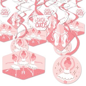 Big Dot of Happiness Tutu Cute Ballerina - Ballet Birthday Party or Baby Shower Hanging Decor - Party Decoration Swirls - Set of 40 - 1 of 4