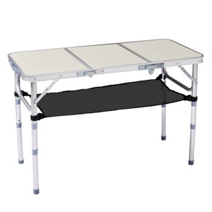 Syemin Folding Tables Outdoor Adjustable Camping Table, 3ft Portable Pinic Table, Foldable Lightweight Patio Side Table, White, 35.63"*15.83"*23.63" - 1 of 4