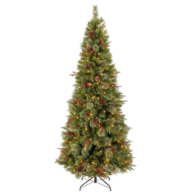 7.5ft National Christmas Tree Company Colonial Artificial Christmas Tree 300ct Clear, 1 of 6