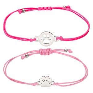 Unique Bargains Dog Paw Print Friendship Bracelet Handmade Adjustable String 2 Pcs - 1 of 4