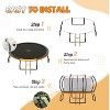 AMERLIFE Outdoor Trampoline with Enclosure Net and Ladder, Recreational Trampolines for Kids and Adults - 3 of 4