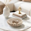 Itopfox Large Modern Decorative Ruffle Bowl Artificial Stone Beige Handmade Centerpiece for Kitchen Entryway Shelf Coffee Table 1 Piece - 4 of 4