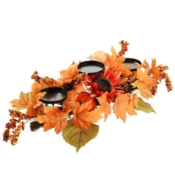 24" Fall Candle Holder Centerpiece - National Tree Company
