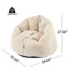 35.5" Bean Bag Chair with Faux Fur and Armchair Backrest,Shredded Foam Seat for Bedroom and Small Spaces-The Pop Home - 4 of 4