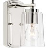 Progress Lighting Adley 1-Light Bath Wall Light, Polished Nickel, Clear Glass Shade - 2 of 4