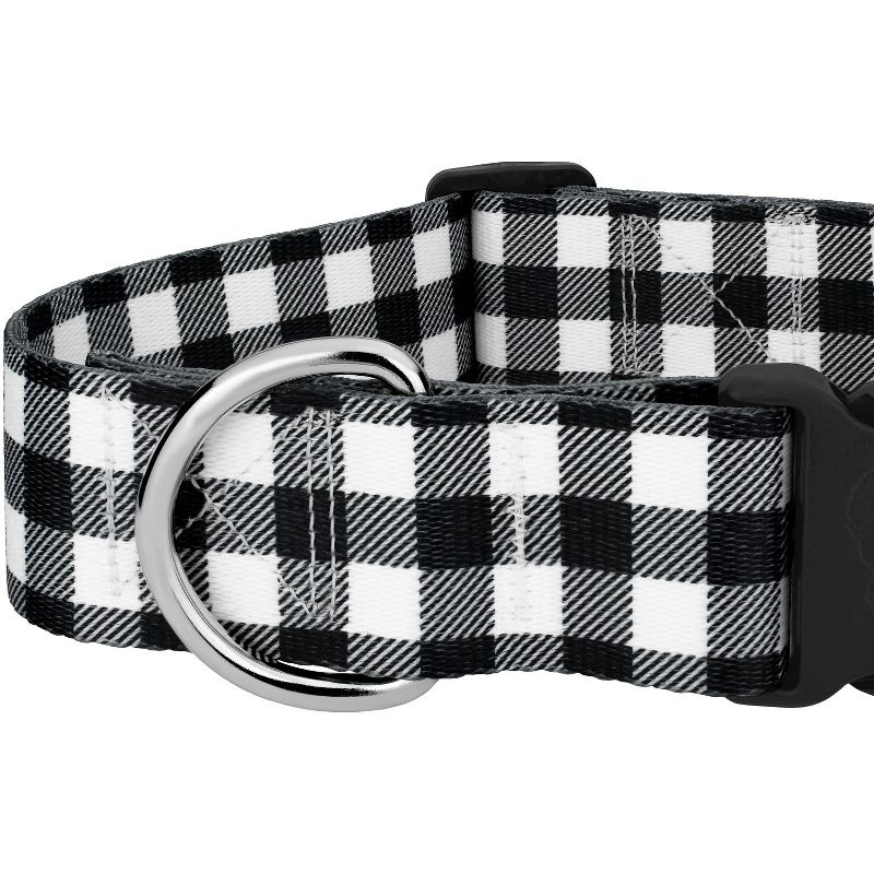 Country Brook Petz 1 1/2 Inch Deluxe Black & White Buffalo Plaid Dog Collar, 5 of 6