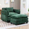 39" Oversized Boucle Single Sofa Chair Bed with Portable Ottoman,Double Deep Cushion & Side Storage Bag for Living Room-Baofuwish - 2 of 4