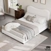 Jojoka Twin/Full/Queen Size Bed Frame, Boucle Upholstered Platform w/ Rounded Headboard, Wooden Slats, Low Profile, Heavy Duty, No Box Spring Needed - 3 of 4