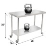 Stainless Steel Prep Table 48x24 Inch, NSF Certified Kitchen Work Table with Adjustable Undershelf, Heavy Duty & Rustproof for Restaurants, Bakeries - 4 of 4