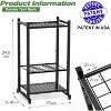 Garden Tool Organizer - Heavy Duty Rolling Garden Tool Rack - Steel Organizer Wheels & Hooks for Garage/Shed/Outdoor - 2 of 4