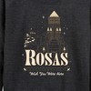 Women's - Disney - Rosas Wish You Were Here Lightweight French Terry Wide Neck Long Sleeve Graphic Shirt - 2 of 4
