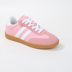 Berness Women's Lisa Retro Stripe Gum Sole Sneakers with Suede Accent - 1 of 4