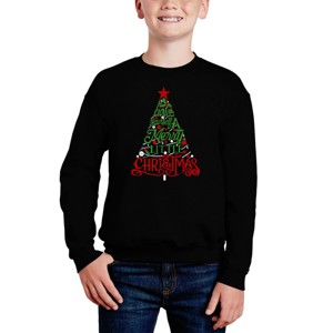 LA Pop Art Have Yourself a Merry Little Christmas - Boy's Word Art Crewneck Sweatshirt - 1 of 4