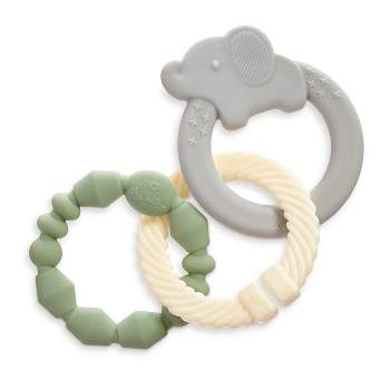 Itzy Ritzy Itzy Loops Teether - Gray/White/Sage - 3pc