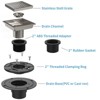 6 Inch Square Shower Floor Drain,Quadrato Pattern Grate Removable,with Flange Hair Filter,Stainless Steel - 2 of 4