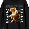 Sonic 3 Movie Tails Master Hacker Adult Black Crew Neck Long Sleeve Sweatshirt - 2 of 3
