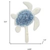 HomeRoots 4" Blue And White Cast Iron Turtle Wall Hook - 3 of 4