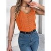 Womens Summer Knit Sweater Tank Tops V Neck Crochet Hollow Out Sleeveless Casual Crop Shirt - 4 of 4