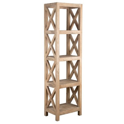 75" Birch Rubberwood Bookcase Brown - East At Main