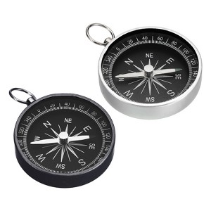 Unique Bargains Survival Gear Outdoors Camping Hiking Direction Navigation Pocket Compasses 2 Pcs - 1 of 4