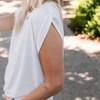 Amaryllis Women's Ruched Gathered Shoulder Top Soft Comfortable Fabric Trendy Relaxed Stylish Casual Versatile Fit - 2 of 4