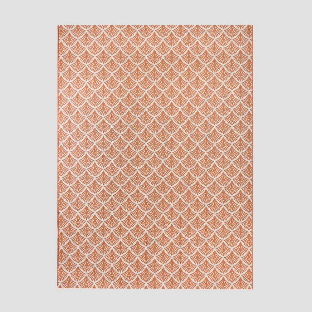 7' x 10' Fan Outdoor Rug Terracotta - Threshold™