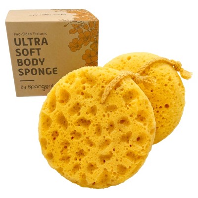 Spongentle Dual-Sided Body Sponge Loofah, Ultra Soft & Exfoliating for Gentle Daily Shower Use