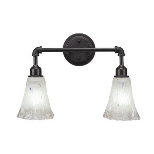 Toltec Lighting Vintage 2 - Light Vanity in  Dark Granite with 5.5" Fluted Frosted Crystal Shade - 1 of 1