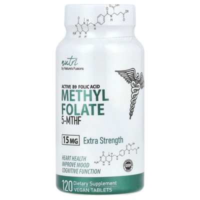 Nutri Methylfolate, Extra Strength, 15 mg, 120 Vegan Tablets