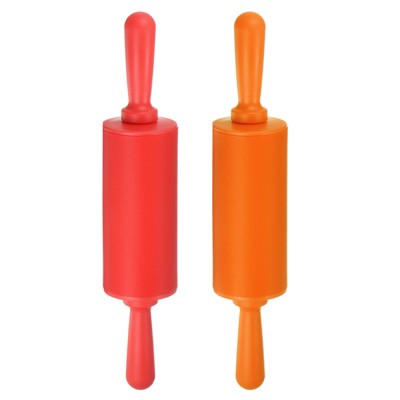 Unique Bargains Silicone Small Smooth Non-stick Heat-resistant Rolling Pins 2 Pcs