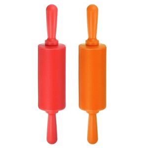 Unique Bargains Silicone Small Smooth Non-stick Heat-resistant Rolling Pins 2 Pcs - 1 of 4