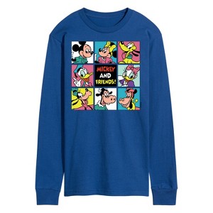Men's - Disney - Mickey and Friends Grid Long Sleeve Graphic T-Shirt - 1 of 4