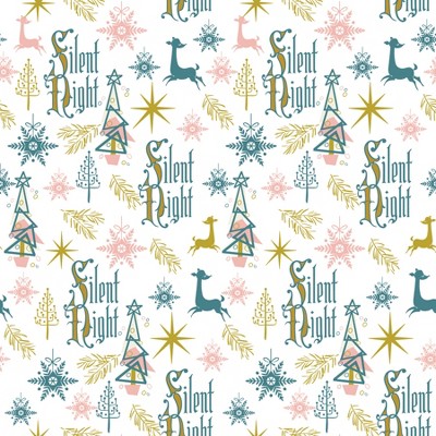 Waterleaf Paper Co. 100% Biodegradable, Compostable and Dissolvable Christmas Wrapping Paper, Mid-Century Silent Night,18" W x 47" L (approx 6 sq-ft)