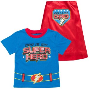 FunStuff Boys' Toddler Superhero Costume, Father's Day Novelty T-Shirt & Cape, Age 2 - 5 - 1 of 4