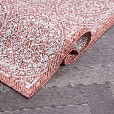 Terra Floral Circle Design 5' x 7' Easy-Care Outdoor Rug