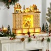 NAYSAYE Christmas Advent Calendar, Wooden 24 Drawers Lighted Village Scene for Table Mantel Reusable Countdown Holiday Gift, Beige, 17.3"*4"*14.5" - 2 of 4