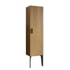 Emilia-14S Striped Matt Black Bathroom Side Cabinet, Freestanding Storage Cabinet for Modern Bathroom, KD - 2 of 4