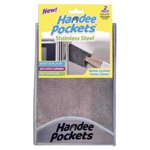 Handee Pockets Microfiber Stainless Steel Cleaning Cloth 6.25 in. W X 9.75 in. L 2 pk (Case of 6) - 1 of 1